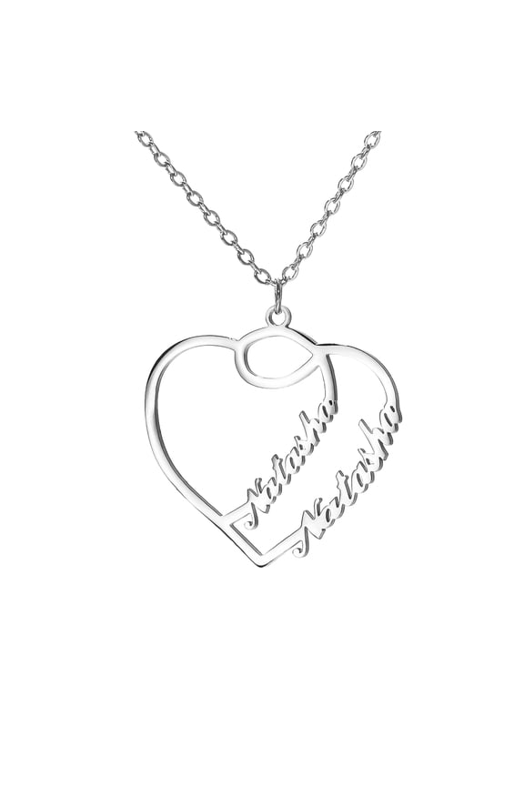 Custom Name Love Heart Pendant Personalized Name Heart Necklace for Women Valentine's Day Gift Gold/Silver/Rose Gold