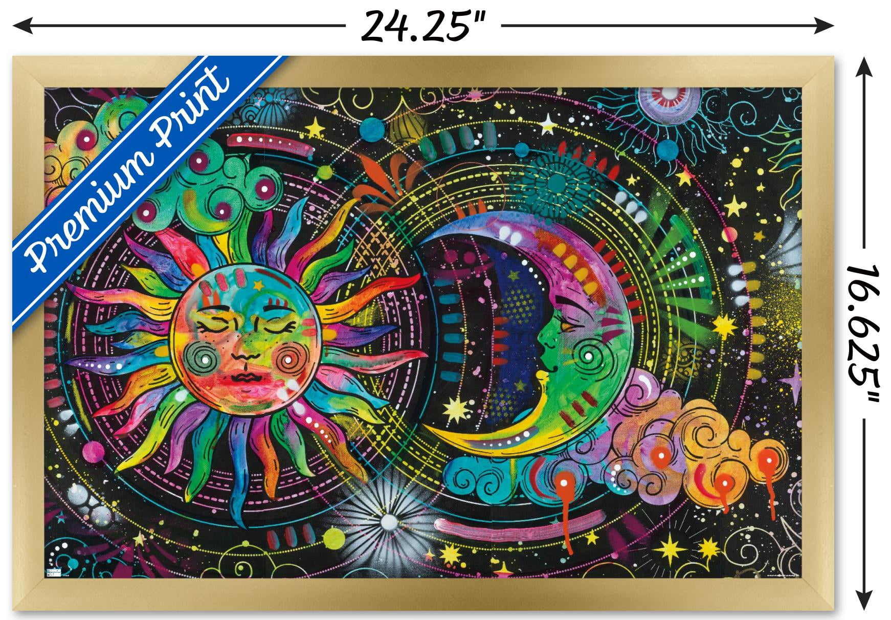 Dean Russo - Sun And Moon Wall Poster, 14.725" x 22.375" Framed