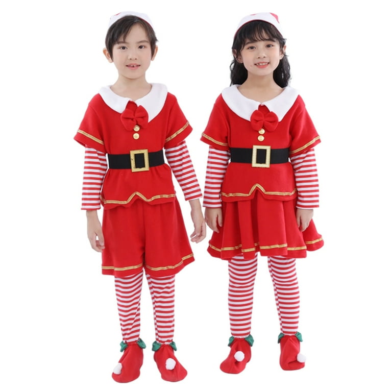  BESTOYARD 3pcs Cross Stitch Santa Suit for Kids Xmas