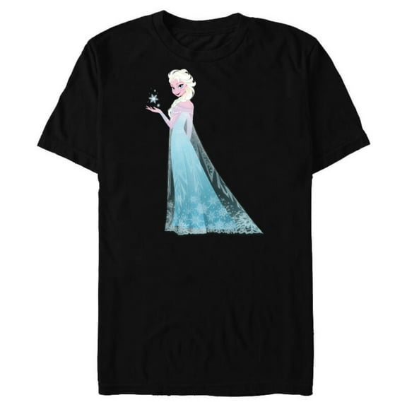 Disney Frozen Elsa Magic Snowflake T-Shirt- Short Sleeve Blended T-Shirt for Adults - Customized-Black Snow Heather