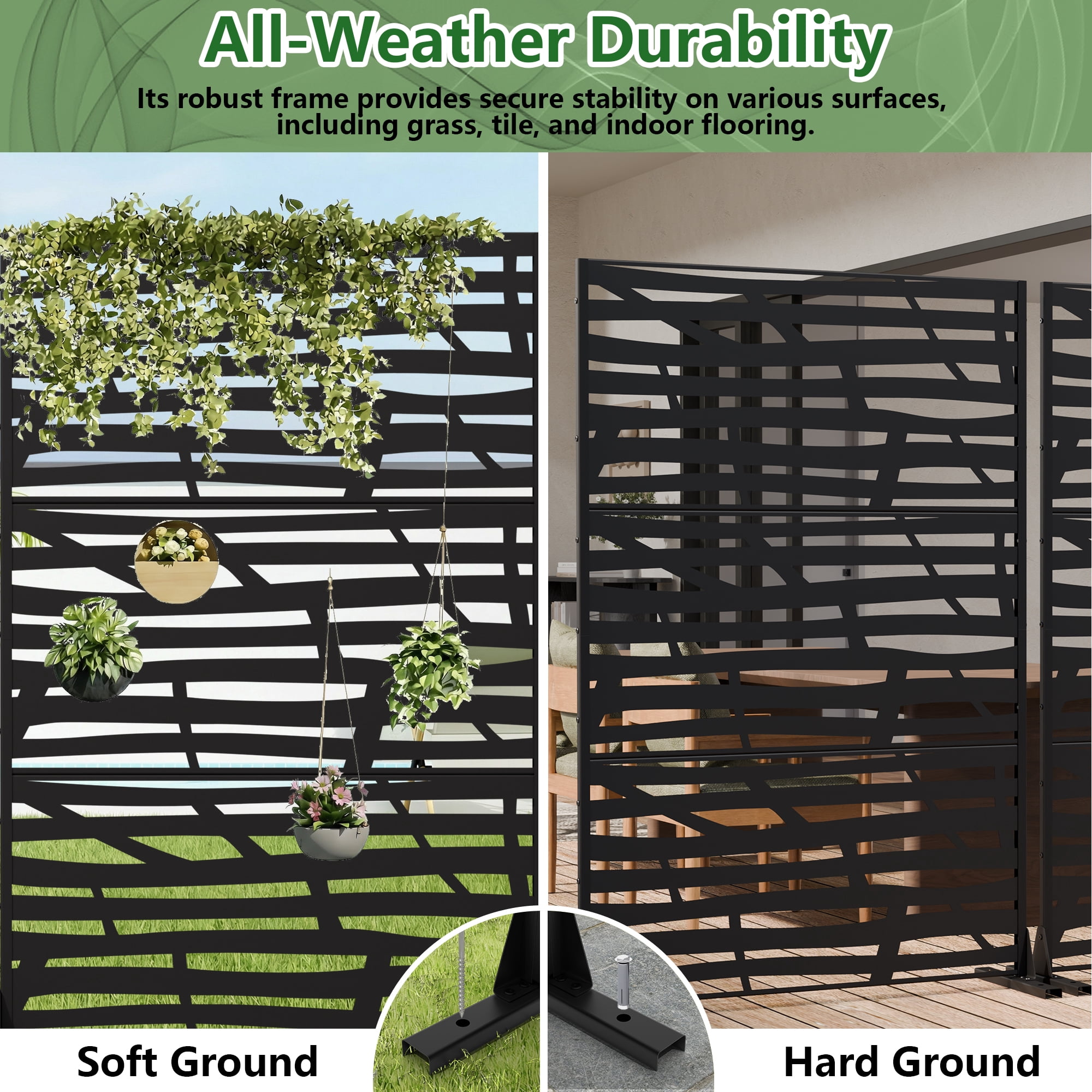 Metal Privacy Screen Fence Panel with Stylish Pattern