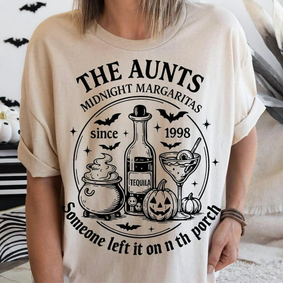 The Aunts Midnight Margaritas Shirt, Halloween Margarita Bar Shirt, Practical Magic Inspired Shirt, Cute Witchy Shirt