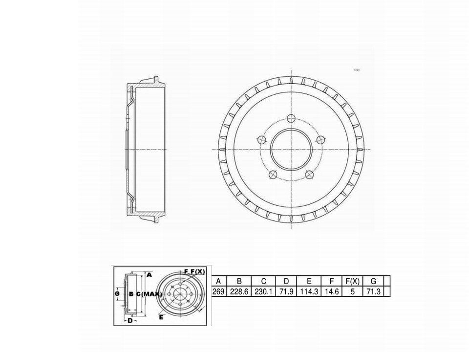 Winstop Brake Drum, Rear WS241669, Ford Ranger 2009-1998