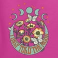thumbnail image 6 of Wild Bobby I Only Told The Moon, Moon Phases Daisies and Butterflies Vintage Women Graphic Tee, Fuschia, Medium, 6 of 6