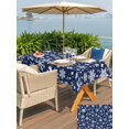 thumbnail image 4 of Outdoor Tablecloth with Umbrella Hole and Zipper, Christmas Snowflakes Rectangle Table Cloth 60x120 Inch Waterproof Tablecloth, Xmas Winter Watercolor Navy Blue Picnic Table Cover for Patio Camping, 4 of 7