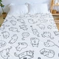 thumbnail image 5 of Cat Blanket for Girls and Women - Funny Cat Gifts for Cat Lovers, Cute Animals Pet Pattern Kids Kawaii Room Decor Cat Theme Soft Flannel Throw Blanket 60 x 50 Inch, 5 of 6
