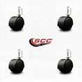 thumbnail image 2 of 2 Inch Black Metal Hood Twin Wheel Caster Nylon Wheels 5/16 Thread Stem Set of 4, 2 of 2