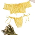 thumbnail image 2 of Everyday Bras for Women Boxe4 Briefs Briefs Underwear Pack Breathable Underwear Men Try Underwear Lace Robes for Women Set plus Size Lace Camisole Set Floral Lace Garter Lingerie Set with Yellow L, 2 of 5