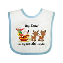 Inktastic Hey, Santa It's my 1st Christmas Boys or Girls Baby Bib
