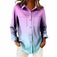 thumbnail image 6 of Breezora Women's Blouse Waffle Texture Button Down Long Sleeve Fall Shirt for Cozy Work and Camping Comfort M Size Pink, 6 of 7