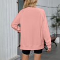 thumbnail image 4 of SWSMCLT Women's Long Sleeve Sweatshirt Fashion Fall Crewneck High Low Pullover Tops Soft Loose Ribbed Sweatshirts Pink XX-Large, 4 of 5