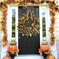 thumbnail image 3 of Autumn Door Wreath, Artificial Pomegranate Wreath for Front Door &Outdoor, Harvest Wreath for Thanksgiving, Spring& Garden,Halloween Home Party Decorations,17.7in, 3 of 7