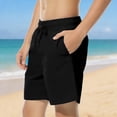thumbnail image 2 of Boys Quick Dry Athletic Shorts with Elastic Waist & Drawstring, Black Solid Casual Lounge Shorts with Pockets for Kids 8-14,Size 12-13T, 2 of 9
