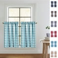 thumbnail image 3 of GymChoice Cafe Curtains,Buffalo Plaid Gingham Check Short Tier Curtains for Kitchen Bathroom Window Curtain for Bathroom or Kitchen Curtains, 3 of 9