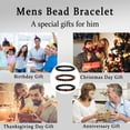 thumbnail image 5 of VEEDOFA 3 Pcs Mens Beaded Bracelet Set, Natural Stone Stretch Bracelets Tiger Eye Lava Rock, 5 of 8