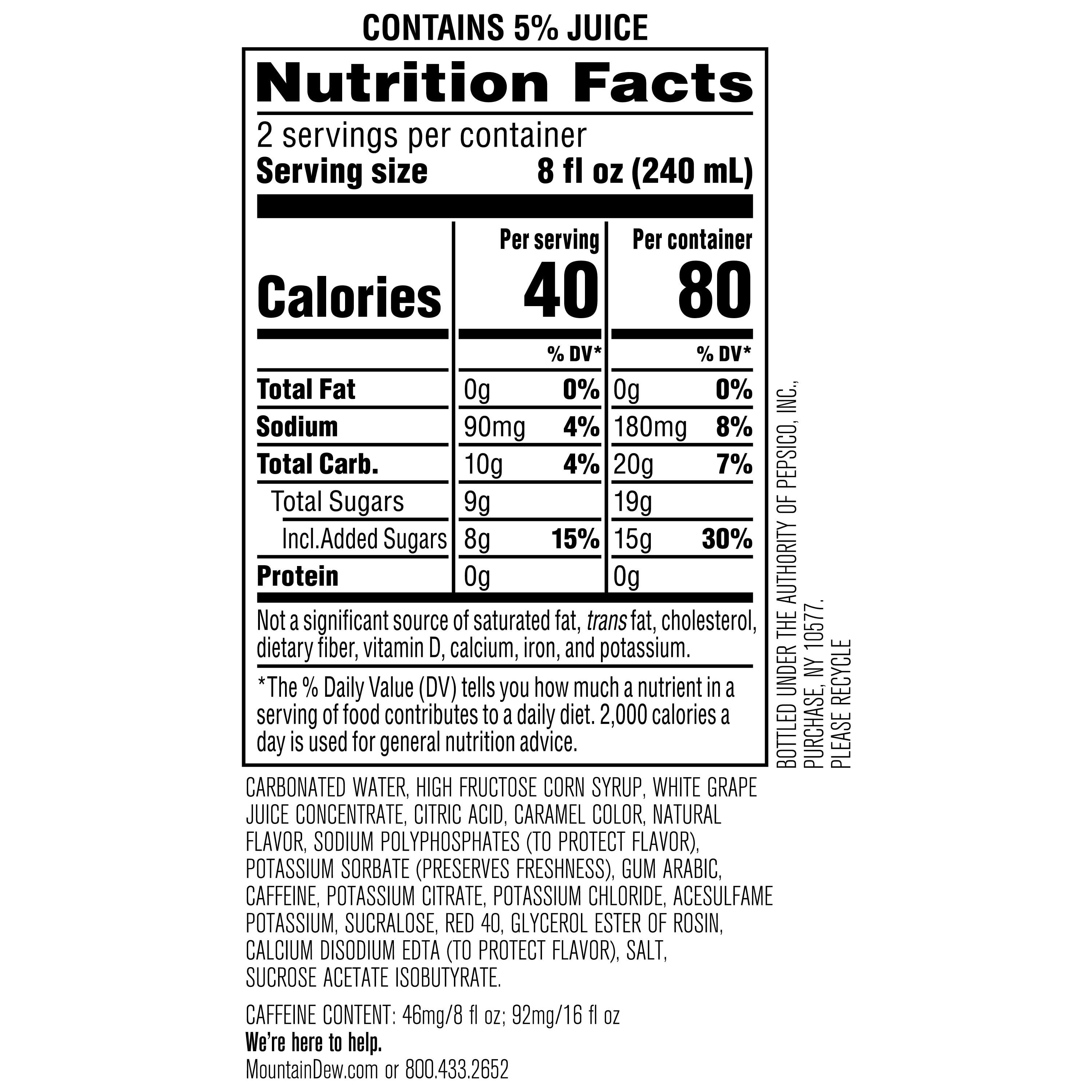 Mountain Dew Kickstart Sparkling Juice Beverage Energizing Black Cherry, 12 pack, 16 fl oz cans