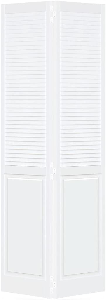 Traditional Louver/Louver Golden Oak Stained Bi-fold Door