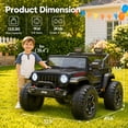 thumbnail image 3 of 24V Jeep Wrangler Rubicon Ride On Car 2 Seaters for Big Kids, Powered Ride On w/4 Wheels Spring Suspension, Parent Remote Control, LED Lights, Bluetooth, MP3, Ride On Toy for Ages 3-8, 3 of 9