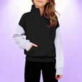 thumbnail image 2 of YunPes Boys Girls Solid Color Half Zip Sweatshirt Thumbhole Sweatshirt Winter Clothes for Teen Girls, 2 of 5