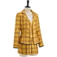 thumbnail image 5 of Women's Fancy Yellow Plaid Dress School Uniform Suit Jacket Shirt Vest Skirt Set, 5 of 10