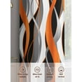 thumbnail image 6 of Abstract Stripes Sheer Curtains 84 Inch Length 2 Panels Set for Living Room/Bedroom, Retro Modern Orange Black Gray Lines Curtain Sheers Drapes Rod Pocket Curtains Window Treatment Set 52''x84''x2, 6 of 7