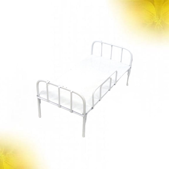Soimiss dollhouse decorations Simulated Bed Model Iron 1Pack for Tabletop Display