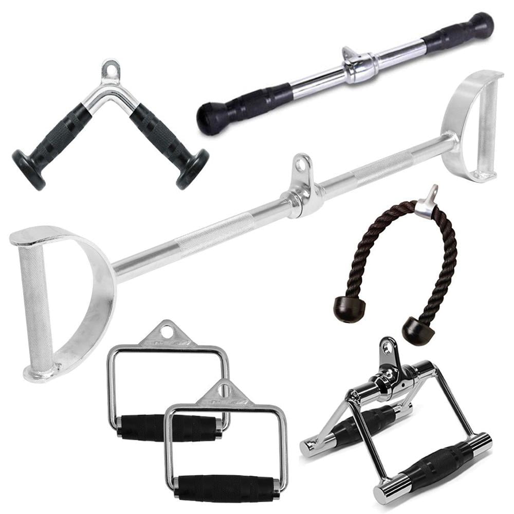 FITNESS MANIAC 28" Chrome LAT Bar Weightlifting Gym Cable Attachments