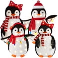 thumbnail image 1 of Familia de pingüinos navideños para exterior con luces LED, 91 cm, 1 of 7