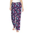 thumbnail image 2 of Picia funny Skull daisy flower Womens Soft Woven Cotton Elastic Waistband Sleep Pajama Pant Lounge Sleep Pant With Pockets And Drawstring-Large, 2 of 9