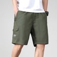 thumbnail image 5 of EOYWHK Men's Shorts for Casual Cotton Elastic Waist Multi Pockets Shorts Soft Lightweight Breathable Shorts for Basketball Gym Fitness Green L, 5 of 9