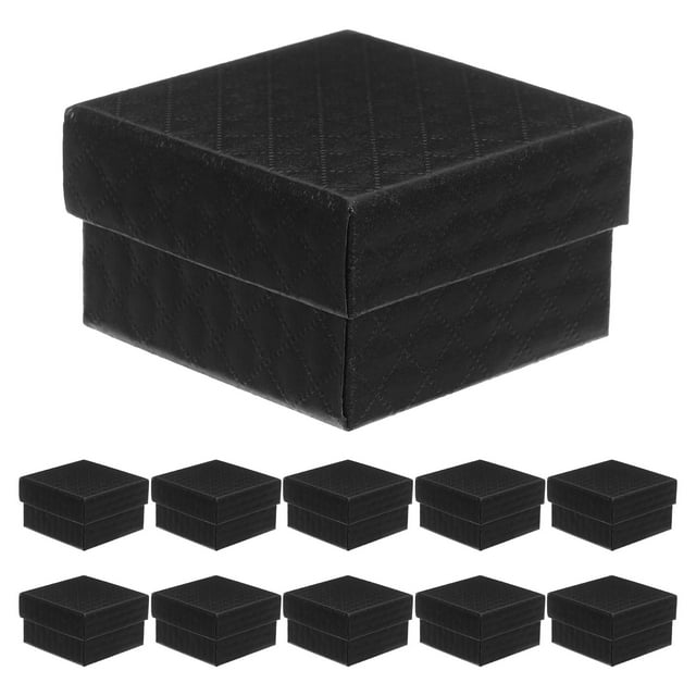 24 cajas de joyería negras cuadradas de cartón para regalo, pequeñas cajas para collares, colgantes, anillos y pendientes, con revestimiento de espuma para bodas, cumpleaños y aniversarios.