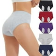 thumbnail image 2 of 5 piezas de ropa interior menstrual para mujer, bragas de algodón a prueba de fugas, calzoncillos, 2 of 5