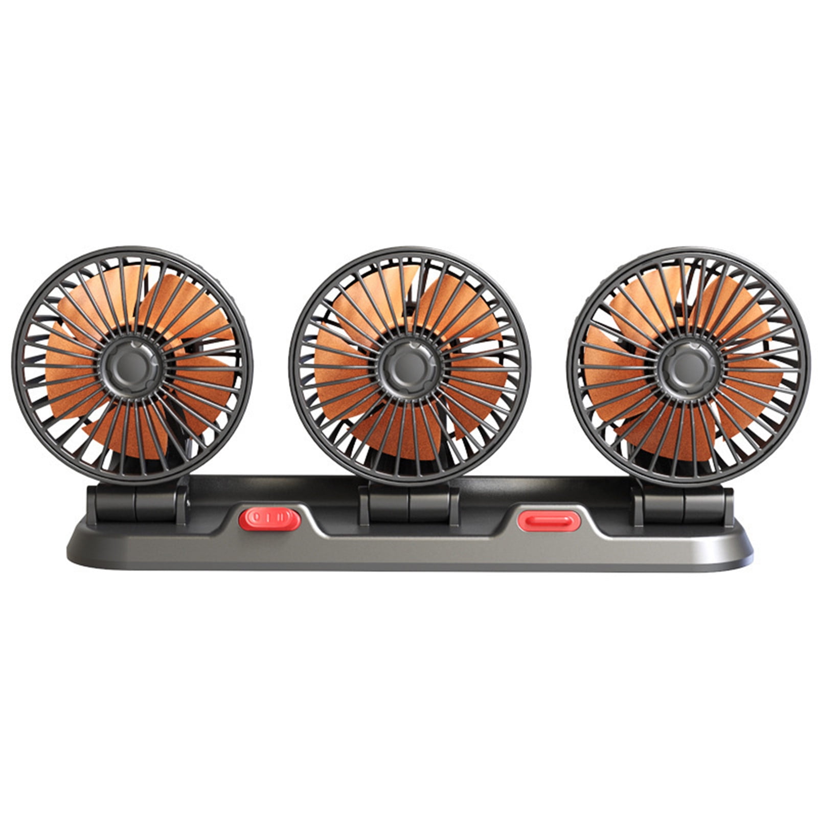 XEOVHV Car Fan, USB Portable Fan for Car with 3 Wind Speed, 360 Degree Rotatable Three Head Car Fans, Strong Wind Electric Auto Fans for Car Dashboard SUV RV Truck Boat Van Sedan Home Office