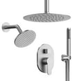thumbnail image 2 of EVERSTEIN 10 inch Dual Shower Heads Complete System Set Round Rainfall 360°Adjustable CUPC 2.5 GPM Shower Faucet with Valve & Handheld Spray, Brushed Nickel, 2 of 4