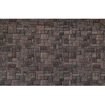 Dundee Deco Peel and Stick Self Adhesive Removable Wallpaper - Distressed Marble Brown, Grey Bricks, 18 ft x 18 in