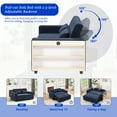 thumbnail image 4 of NEW Modern Pull-Out Sofa Bed with 3 Reclining Positions – Compact 61.4 Inch Loveseat Sofa Bed, Side Pockets & Cup Holders, Eucalyptus Wood Frame Chenille Upholstery, 4 of 7