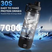 Electric Protein Shaker Bottle, 24 oz USB C Rechargeable Electric Mixer, Shaker Cups for Protein Shakes and Meal Replacements, Portable Blender Self Mixing Cup for Gym Workout, Black
