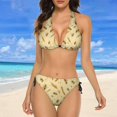 thumbnail image 4 of NICKSUN Women's Bikini Sets, Cute Print Two Piece Bathing Suits Sexy Halter Padded Bikini Swimsuits, 4 of 6