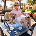 thumbnail image 3 of Golf Cart Seat Covers for 2 Seater,Spring Daisy Blue Microfiber Cart Seat Towel Blanket,Pastoral Botanical White Floral Leaf Absorbent Breathable NonSlip Bench Seats Protector for Golf Course 51"x31", 3 of 9