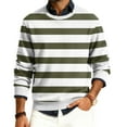 thumbnail image 2 of Wutalume Men's Round Neck Ribbed Knit Pullover, Long Sleeve Striped Print Sweater, Comfortable Stretch Top for Casual Layering and Everyday Wear,Green 3XL, 2 of 6