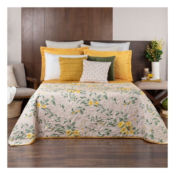 Edredón Ligero Pinsonic Doble Vista con Fundas de Almohada Esquimal (Tropical, Matrimonial)