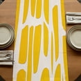 thumbnail image 5 of Yellow Stained Glass 36 Inch Table Runner, Color Block Abstract Art Farmhouse Dresser Scarf Cotton & Linen Tablerunner for Dining/Kitchen Island/Holiday Party Décor Small 13" x 36", 5 of 9