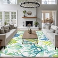 thumbnail image 4 of Coastal Ocean Coral Large Area Rugs for Bedroom Living Room, Soft Non Slip Carpet Bedside Rug, Green Blue Turquoise Aqua Summer Rectangular Floor Cover Kitchen Accent Rug 6'x9' for Dining Room/Office, 4 of 9