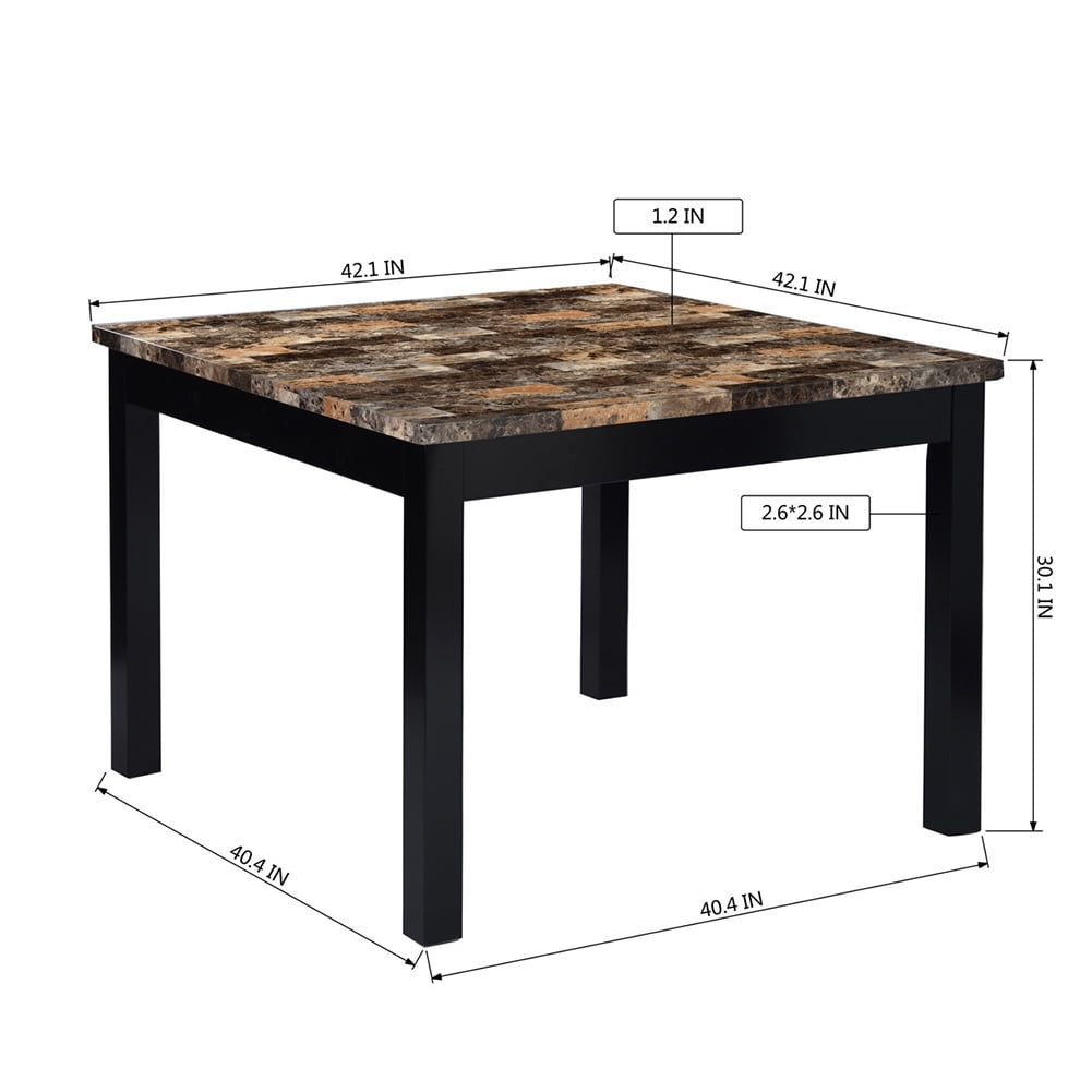 Kepooman 5-Piece Wooden Square Dining Table Set & Chairs Set for Home Kitchen, Black Kepooman 5-Piece Wooden Square Dining Table Set & Chairs Set for Home Kitchen, Black