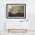 thumbnail image 6 of Girl Running in the Moonlight - Digital Art Silhouette Night Sky Moon Mystical Nature Minimalist Black Framed Wall Art Print 5 x 7 inches, 6 of 8