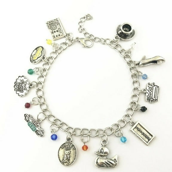 Friends TV Series 10 Themed Charms Metal Novelty Charm Bracelet