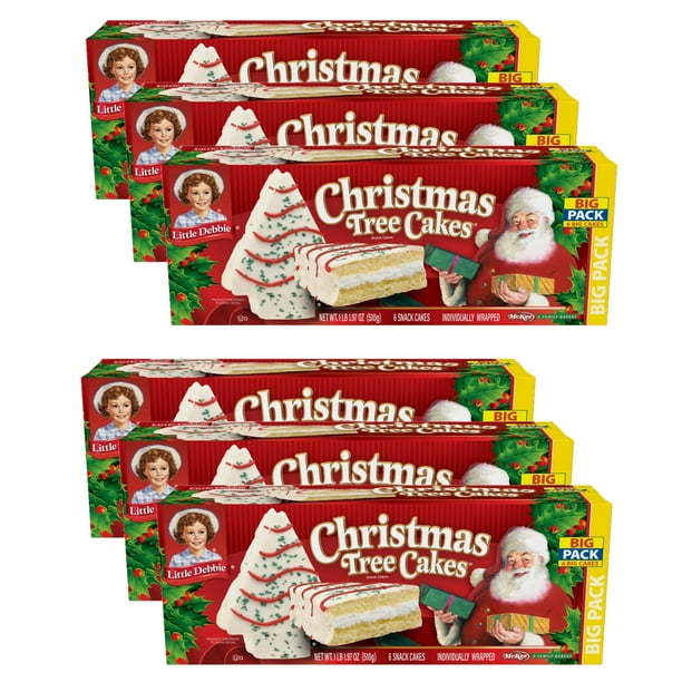 Little Debbie Vanilla Christmas Tree Cakes Big Pack, 6 Boxes, 36