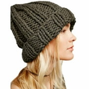 RoyalloveWomen Fashion Keep Warm Manual Wool Knitted Earmuffs Hats Girls Caps trucker hat