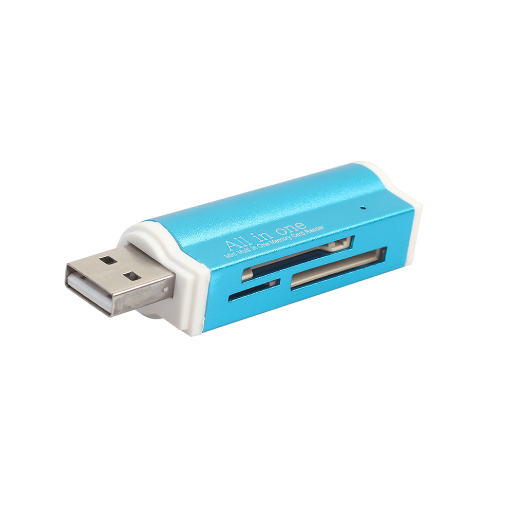 Multi All in 1 USB2.0 4Slot Memory Card Reader For Maximum 32GB TF MS SD MMC SDHC M2 Card