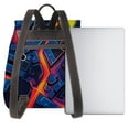 thumbnail image 3 of Disketp Neon City Map Mochila de Cuero para Mujer, Bolso de Espalda Antirrobo con Estilo para Viaje, Trabajo y Uso Diario, 3 of 4